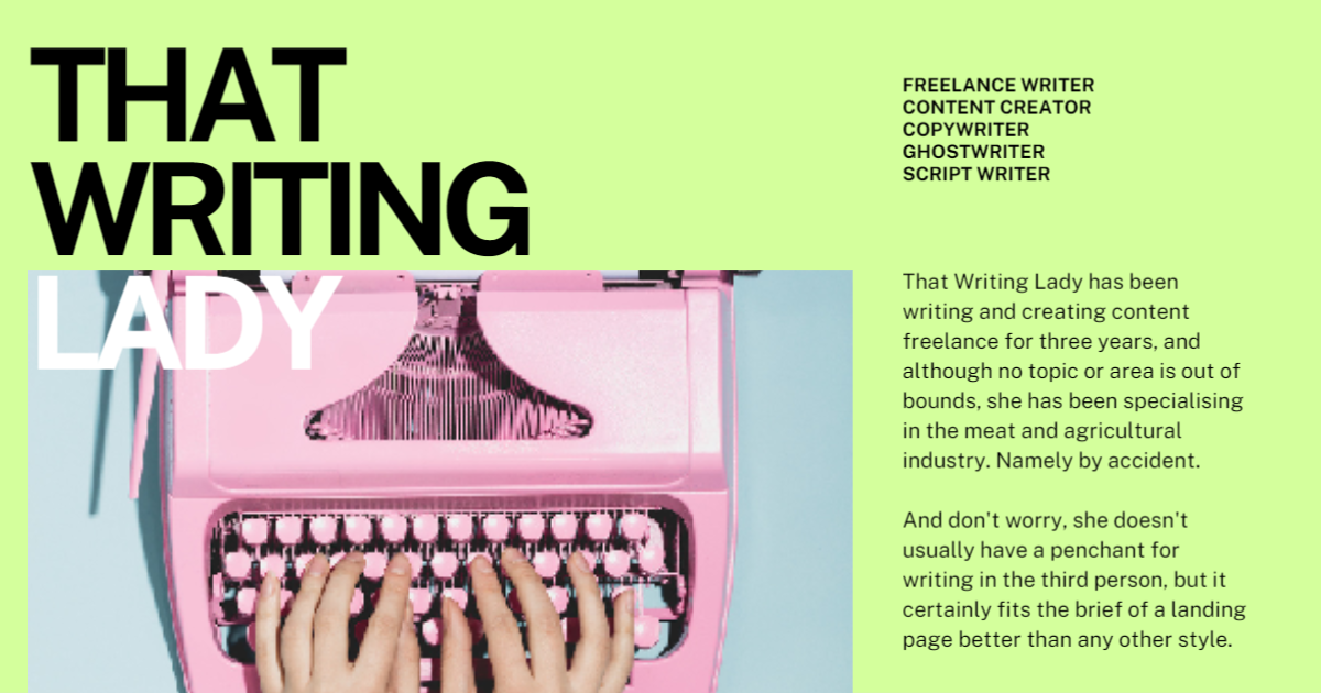 Writing Lady That Writing LDY WEBSITE